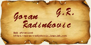 Goran Radinković vizit kartica